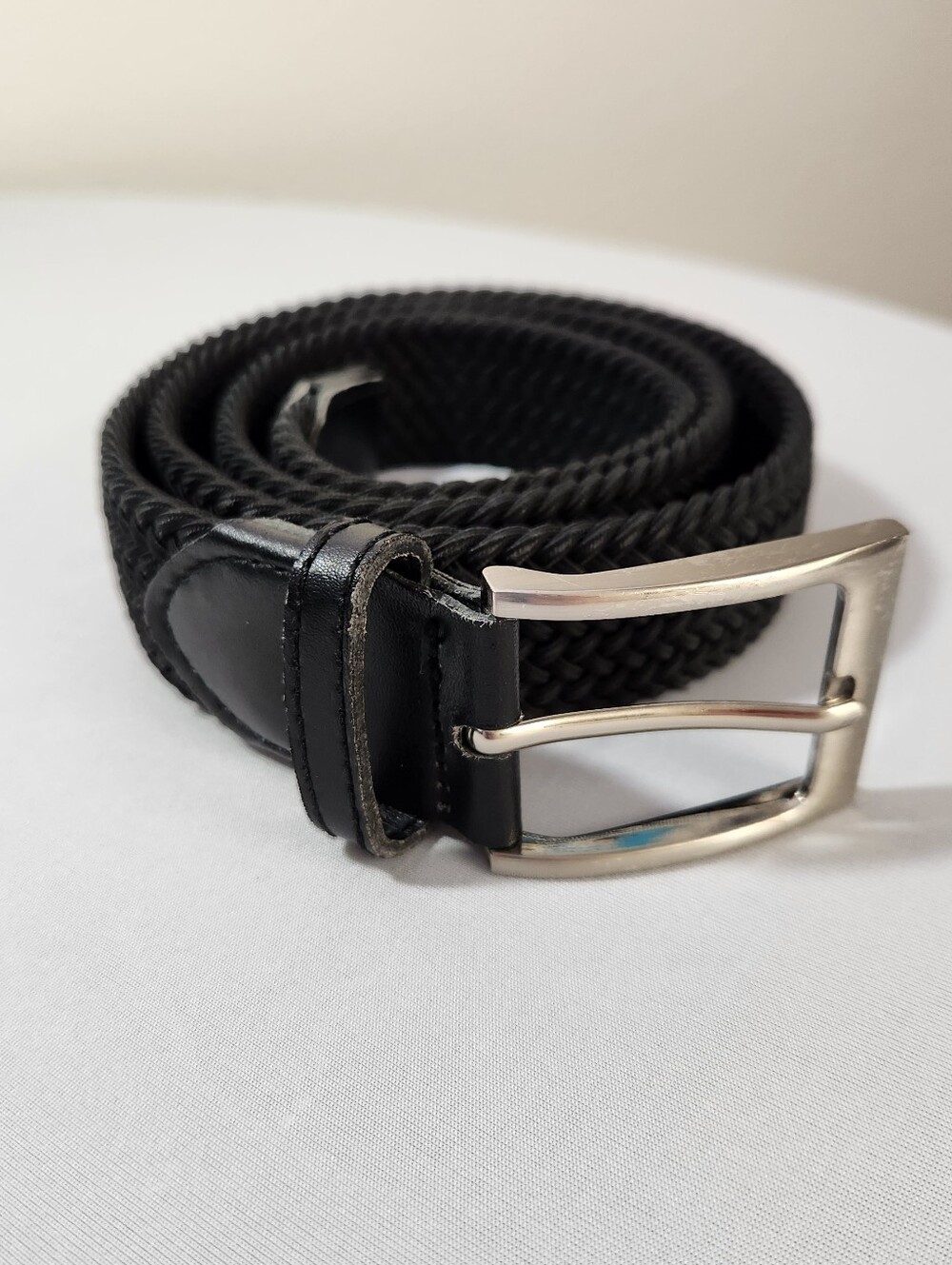 ⭐️New Black Braided Belt - Silver Hardware - Fully Adjustable Versatile Casual